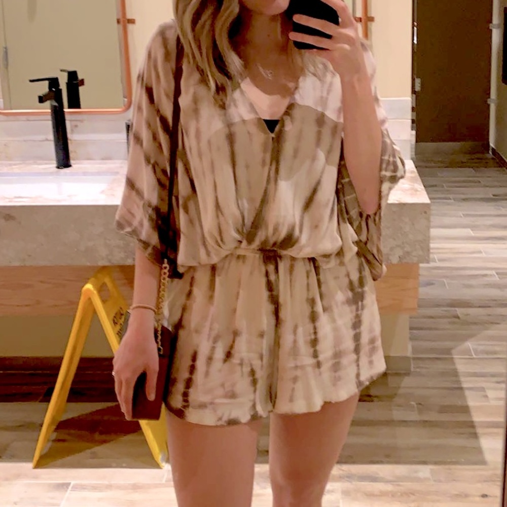 Pink tie dye romper